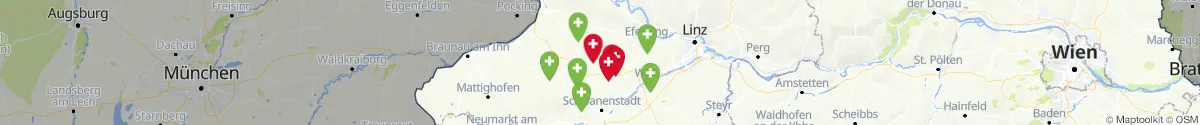 Map view for Pharmacies emergency services nearby Taufkirchen an der Trattnach (Grieskirchen, Oberösterreich)
